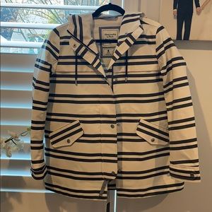 NWT Navy striped rain coat